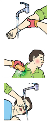 피부와 눈에 접촉되었을때 처치법 이미지