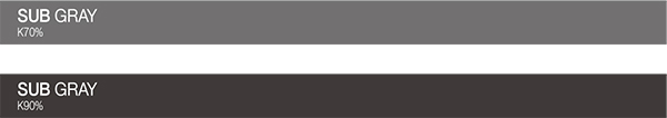 전용색상 Sub Color sub gray k70% sub gray k90%