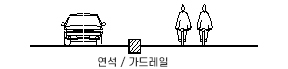 도시부 일반도로 등에서 연석, 가드레일 등으로 입체적으로 분리된 도로 이미지